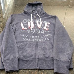 Gray zip up sweat jacket